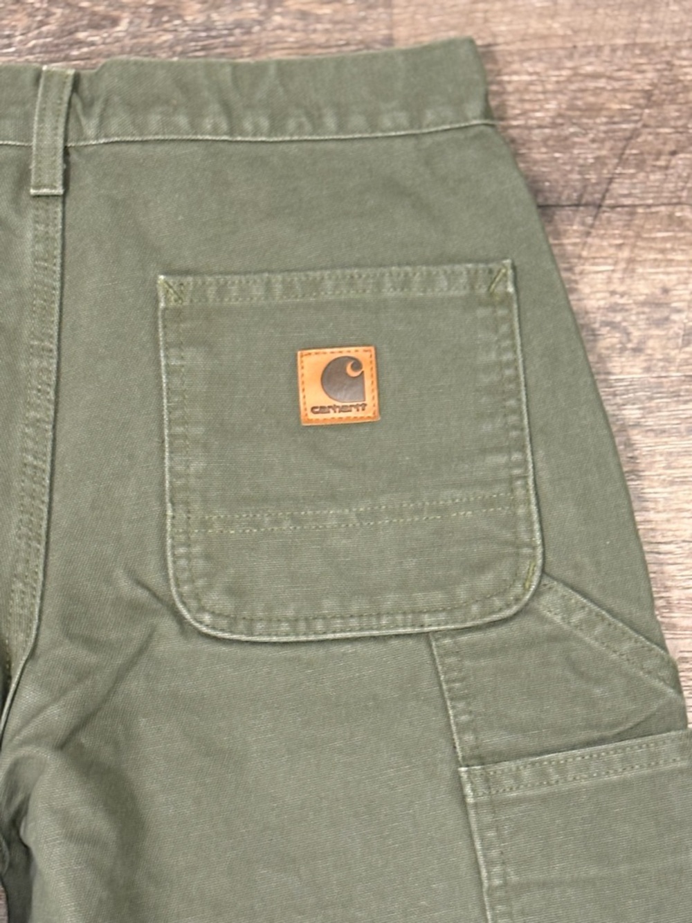 Carhartt Olive Utility Pants Dungaree Fit - Picture 3 of 10